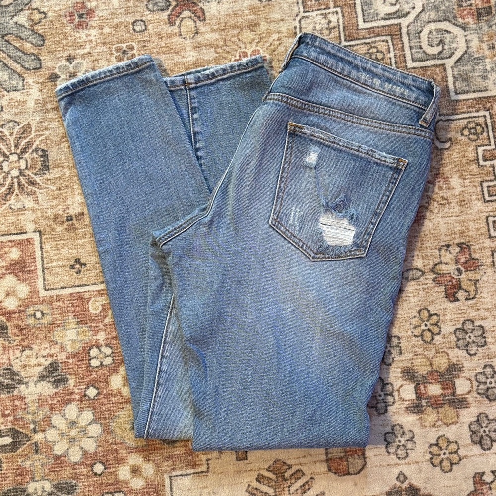 Classic Vintage Blue Distressed Women Jeans